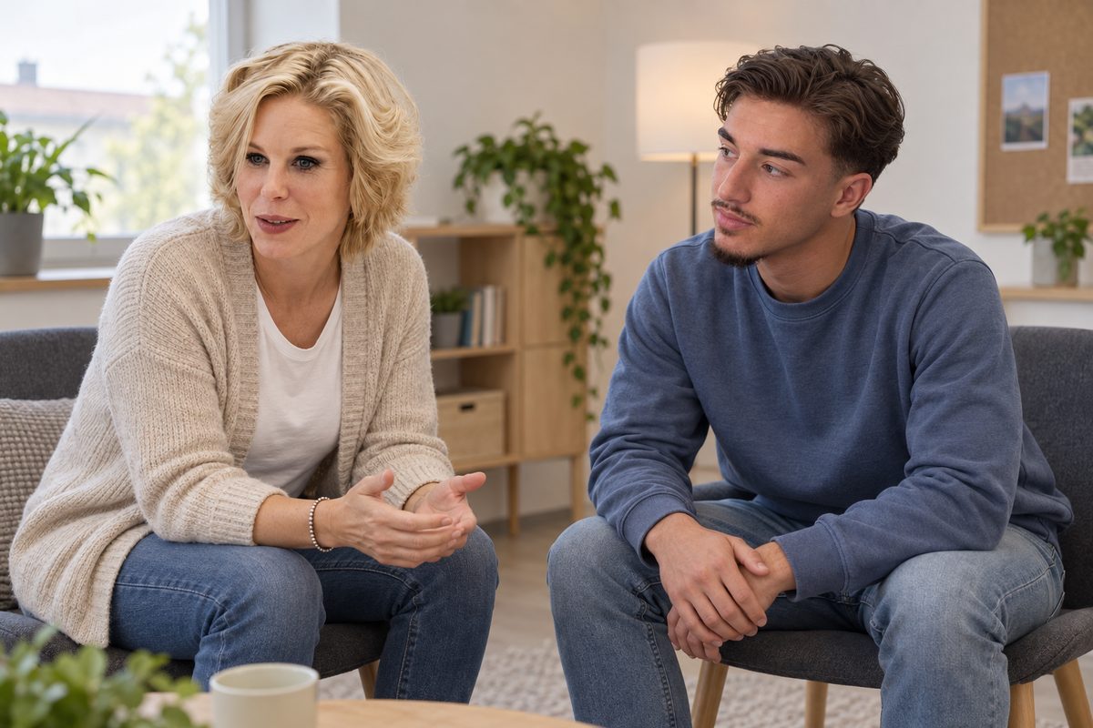 Zwei Fachkräfte der REP GmbH bei der Nachbesprechung eines Einsatzes in der Jugendhilfe